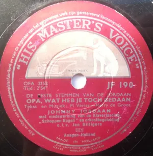 Pochette de Opa, wat heb je toch gedaan / Zó, zó, zó, is de Jordaan de Johnny Jordaan