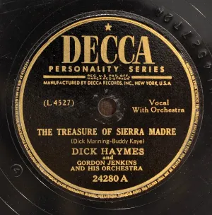 Pochette de The Treasure of Sierra Madre / Little White Lies de Gordon Jenkins & His Orchestra - Dick Haymes