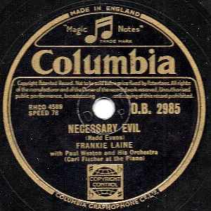 Pochette de Necessary Evil / When It's Sleepy Time Down South de Frankie Laine