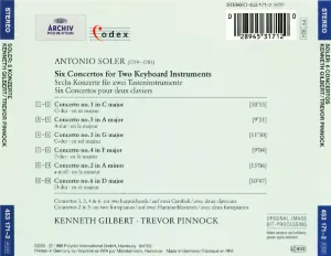 Pochette Six Concertos for Two Keyboard Instruments