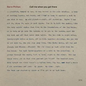 Pochette de Call Me When You Get There de Barre Phillips