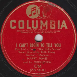 Pochette de I Can't Begin to Tell You / Waitin' for the Train to Come In de Harry James and His Orchestra