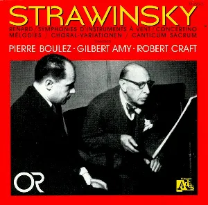 Pochette Stravinsky: Renard / Symphonies d'instruments à vent / Concertino / Mélodies / Choral-Variationen / Canticum Sacrum