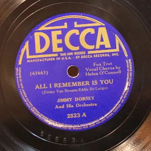 Pochette de All I Remember Is You / Show Your Linen, Miss Richardson de Jimmy Dorsey and His Orchestra