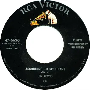 Pochette de According to My Heart / The Mother of a Honky Tonk Girl de Jim Reeves