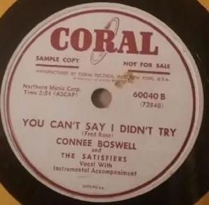 Pochette de When I Come Back Crying / You Can't Say I Didn't Try de Connee Boswell