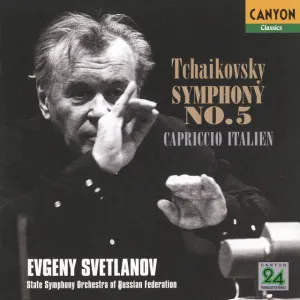 Pochette de Symphony no. 5 / Capriccio Italien de State Academic Symphony Orchestra of Russia “Evgeny Svetlanov” - Pyotr Ilyich Tchaikovsky - Yevgeny Svetlanov