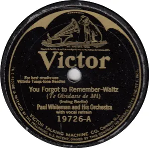 Pochette de You Forgot to Remember / Why Is Love? de Paul Whiteman and His Orchestra