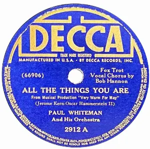 Pochette de All the Things You Are / All in Fun de Paul Whiteman and His Orchestra