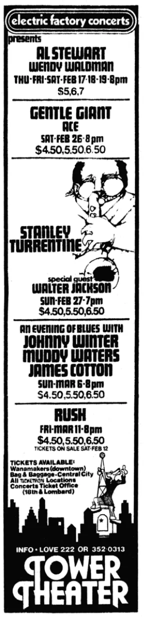 Pochette de 1977-03-06: Tower Theater, Upper Darby, PA de Johnny Winter - James Cotton - Muddy Waters
