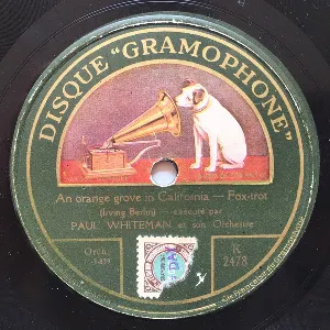 Pochette de An Orange Grove in California / What’ll I Do? de Paul Whiteman and His Orchestra