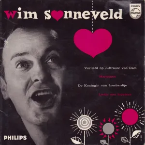 Pochette de Verliefd op Juffrouw van Dam / Marjolijne / De koningin van Lombardije / Liedje met bloemen de Wim Sonneveld