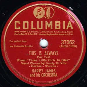 Pochette de This Is Always / I've Never Forgotten de Harry James and His Orchestra