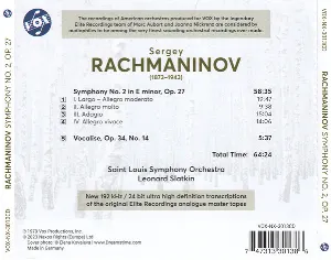 Pochette de Sergey Rachmaninov, Symphony No. 2 In E Minor, Op. 27 / Vocalise, Op. 34, No. 14, Leonard Slatkin, Saint Louis Symphony Orchestra de Leonard Slatkin