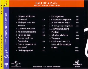 Pochette de CD 2 Ballot & Zaza - Vroeg werk (1951 - 1954) de Toon Hermans