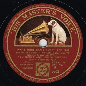 Pochette de What More Can I Ask? / Brighter Than the Sun de Ray Noble and His Orchestra
