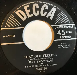 Pochette de That Old Feeling / Was That the Human Thing to Do de Sy Oliver and His Orchestra