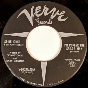 Pochette de I'm Popeye the Sailor Man / My Heart Went Boom, Boom de Spike Jones and His City Slickers