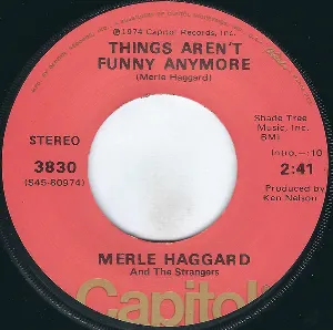 Pochette Things Aren't Funny Anymore / Honky Tonk Night Time Man