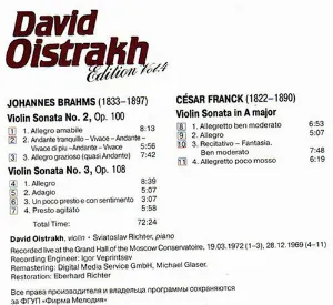 Pochette David Oistrakh Edition Vol. 4