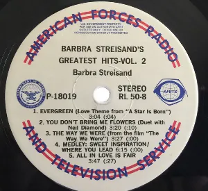 Pochette Barbra Streisand’s Greatest Hits, Vol. 2 / Here’s to Good Friends