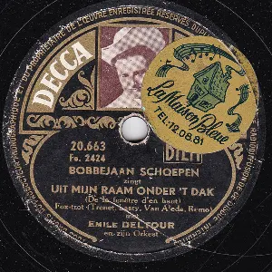 Pochette de Uit mijn raam onder ’t dak / Bij die Tafelberg de Bobbejaan Schoepen