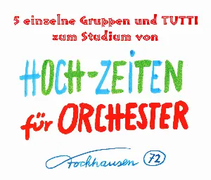 Pochette de HOCH‐ZEITEN für Orchester de Karlheinz Stockhausen