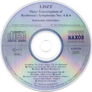 Pochette Symphonies nos. 4 & 6 (Pastoral) (piano transcriptions)