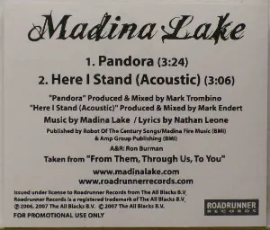 Pochette Pandora / Here I Stand (acoustic)