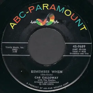 Pochette de Remember When / Chigger Chigger Wa Wa de Cab Calloway