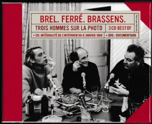 Pochette de Trois hommes sur la photo de Léo Ferré - Jacques Brel - Georges Brassens