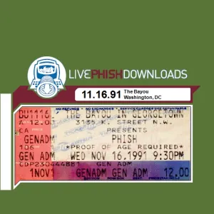 Pochette de 1991-11-16: The Bayou, Washington, DC, USA de Phish