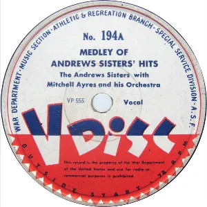 Pochette Medley of Andrews Sisters’ Hits / Sing a Tropical Song / Rhumboogie