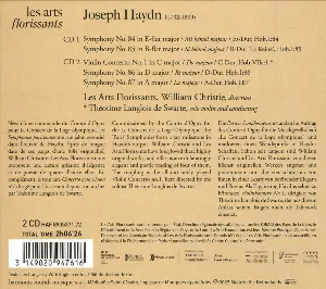 Pochette de Haydn - Paris Symphonies - Violin Concerto No. 1 (Live) de Théotime Langlois de Swarte - Les Arts Florissants - William Christie - Joseph Haydn