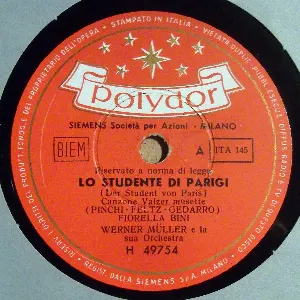 Pochette de Lo studente di Parigi / Ricordo la strada de Werner Müller und sein Orchester