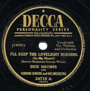 Pochette de I'll Keep the Lovelight Burning / Home de Gordon Jenkins & His Orchestra - Dick Haymes