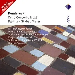 Pochette de Cello Concerto no. 2 / Partita / Stabat Mater de Philharmonia Orchestra - SWR Sinfonieorchester Baden‐Baden und Freiburg - Krzysztof Penderecki - Mstislav Rostropovich