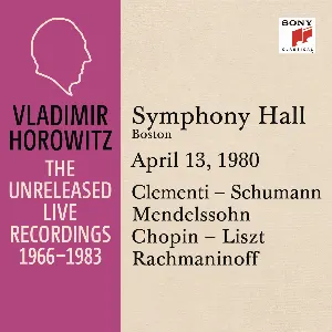 Pochette Vladimir Horowitz in Recital at Symphony Hall Boston April 13 1980