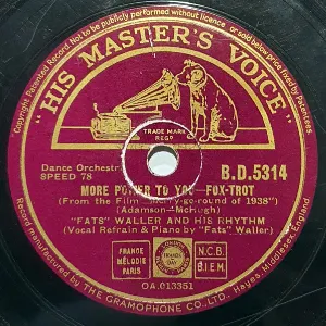Pochette de More Power to You / A Hopeless Love Affair de Fats Waller and His Rhythm