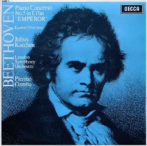 Pochette de Piano Concerto No. 5 "Emperor" / Egmont Ouverture de Ludwig van Beethoven - London Symphony Orchestra - Julius Katchen - Piero Gamba