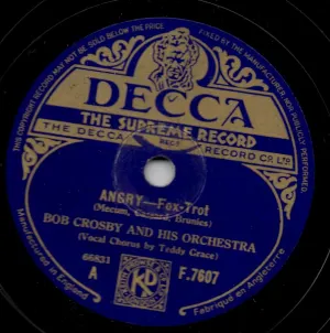 Pochette de Angry / I'm Nobody's Baby de Bob Crosby and His Orchestra