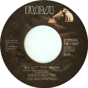 Pochette Don’t Call It Love / We Got Too Much