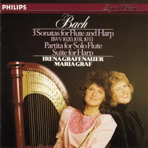 Pochette de 3 Sonatas for Flute and Harp: BWV 1020, 1031, 1033 / Partita for Solo Flute / Suite for Harp de Johann Sebastian Bach