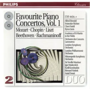Pochette de Favourite Piano Concertos, Vol. 1 de Fryderyk Chopin - Ludwig van Beethoven - Franz Liszt - Sergei Rachmaninoff - Wolfgang Amadeus Mozart