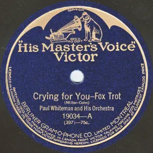 Pochette de Crying for You / Sunny Jim de Paul Whiteman and His Orchestra