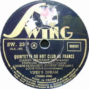 Pochette de Minor Swing / Viper’s Dream de Quintette du Hot Club de France