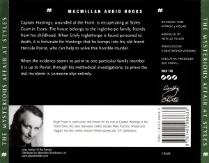 Pochette de The Mysterious Affair at Styles de Hugh Fraser - Agatha Christie