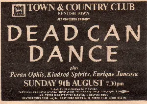 Pochette 1987-08-09: Town and Country Club, Kentish Town, London, UK