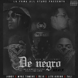 Pochette de De negro (remix) de Jamby el Favo - Ñejo - Myke Towers
