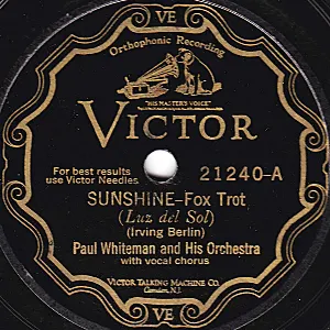 Pochette de Sunshine / Back in Your Own Back Yard de Paul Whiteman and His Orchestra